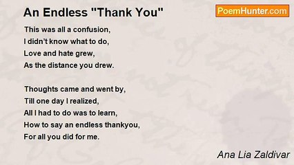 Ana Lia Zaldivar - An Endless ''Thank You''
