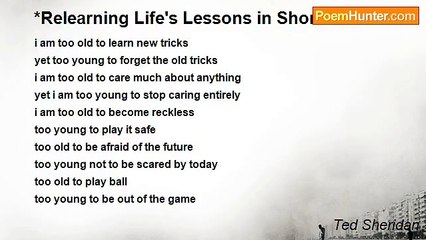Ted Sheridan - *Relearning Life's Lessons in Short Sentences