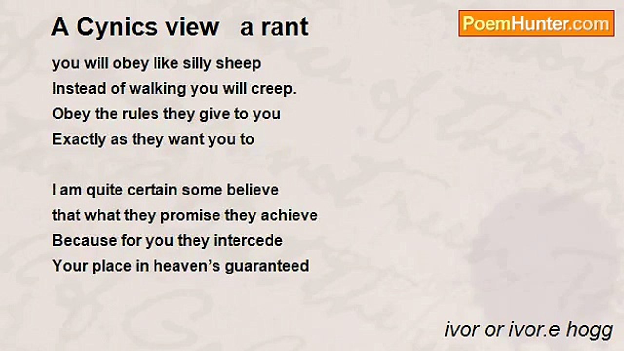 ivor or ivor.e hogg - A Cynics view   a rant
