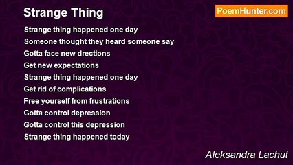 Aleksandra Lachut - Strange Thing