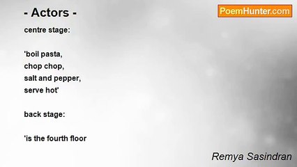 Remya Sasindran - - Actors -