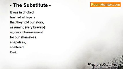 Remya Sasindran - - The Substitute -