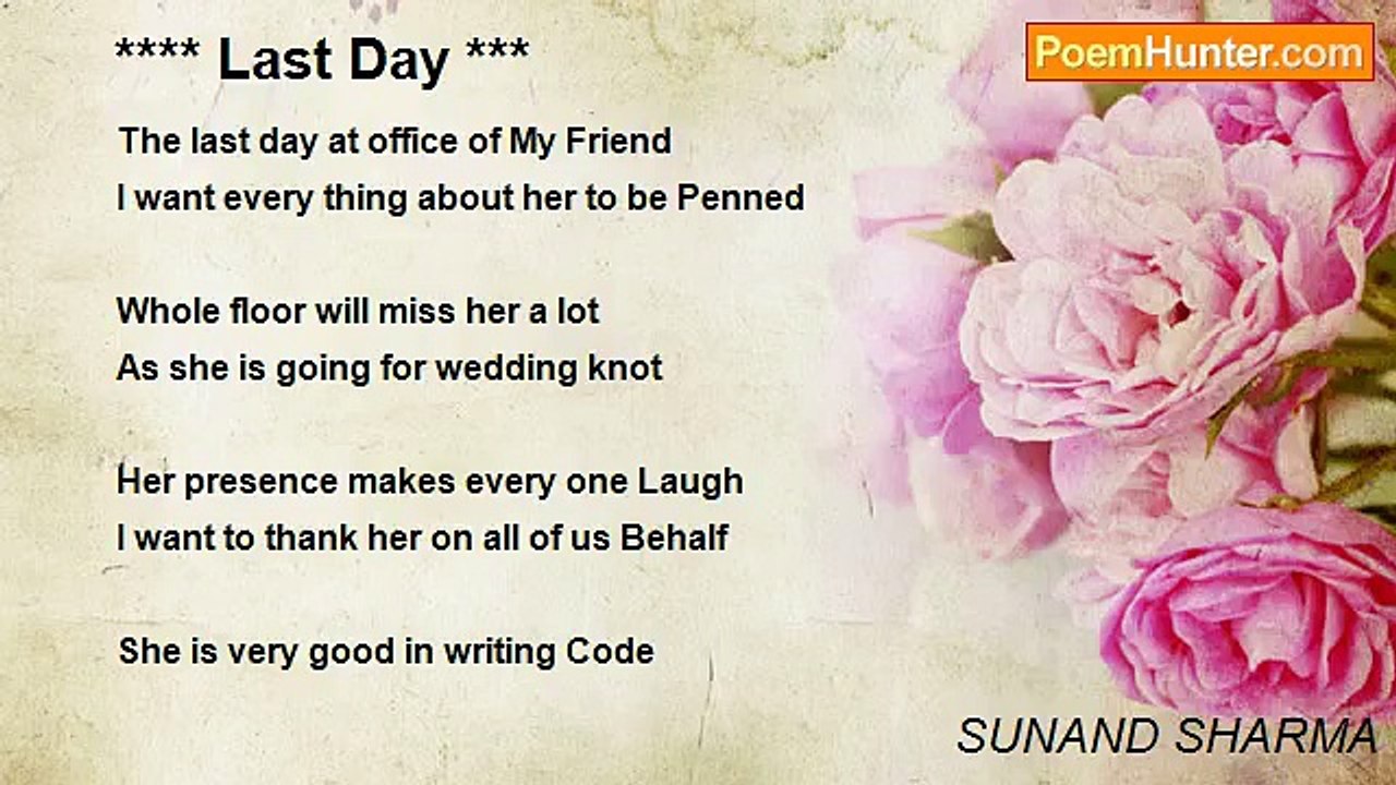 SUNAND SHARMA - **** Last Day ***