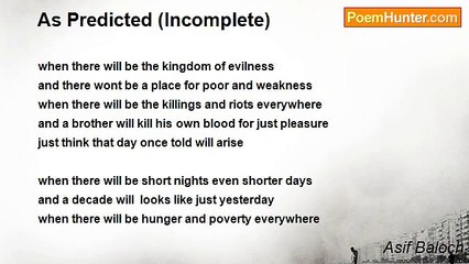 Asif Baloch - As Predicted (Incomplete)