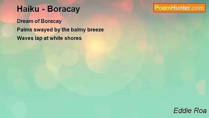 Eddie Roa - Haiku - Boracay
