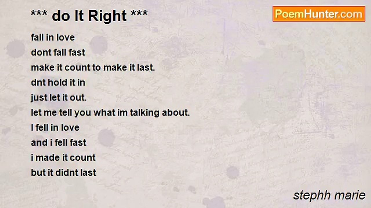 stephh marie - *** do It Right ***