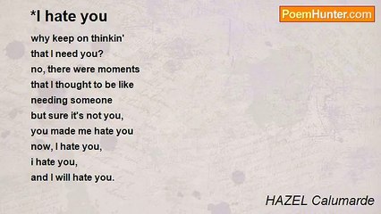 HAZEL Calumarde - *I hate you