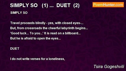 Tsira Gogeshvili - SIMPLY SO   (1) ...  DUET  (2)