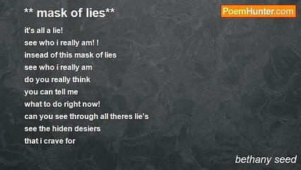 bethany seed - ** mask of lies**