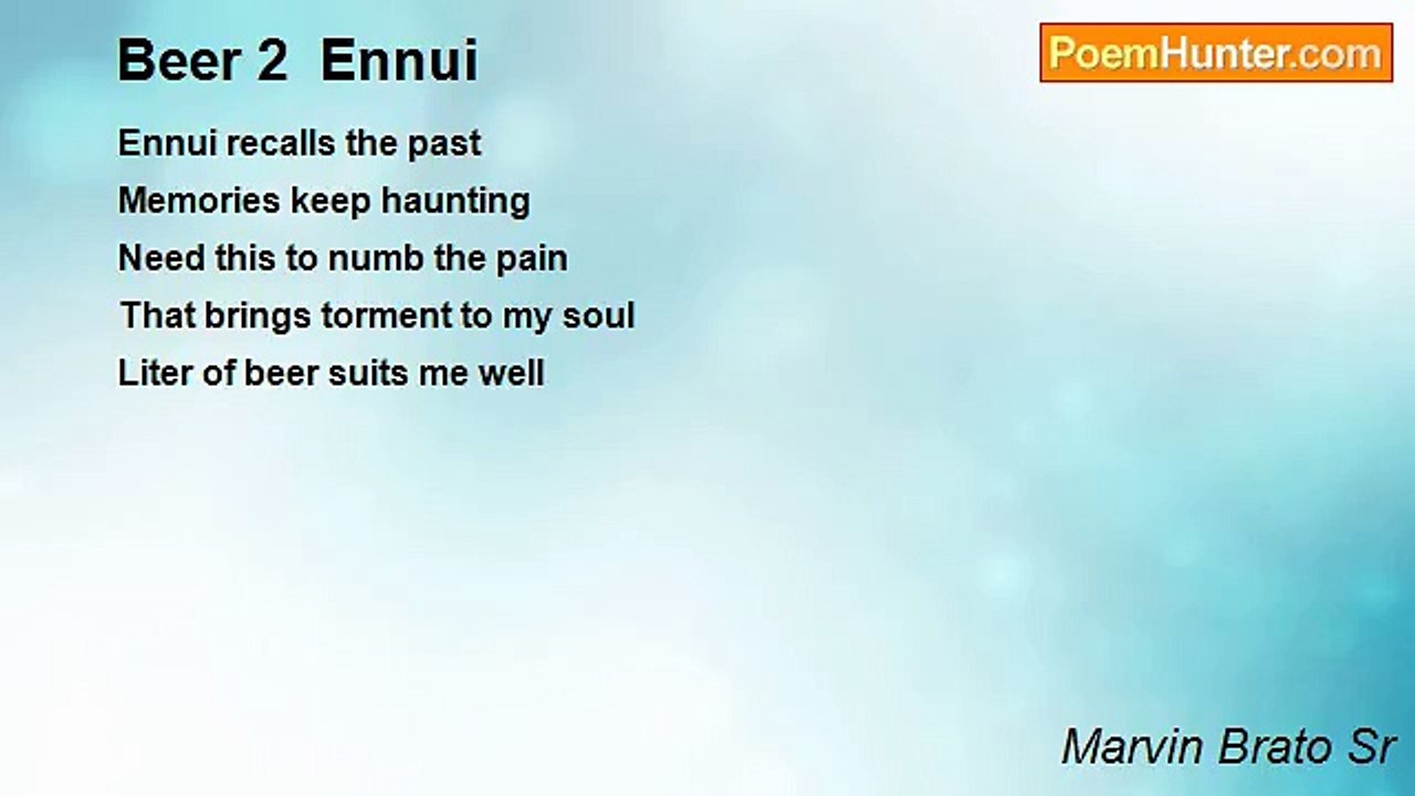 Marvin Brato Sr - Beer 2  Ennui