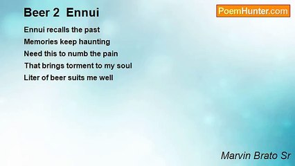 Marvin Brato Sr - Beer 2  Ennui