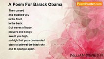 WILLIAM SIENES III - A Poem For Barack Obama