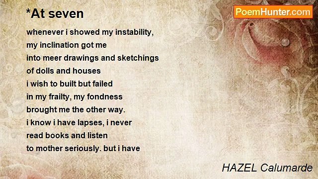 HAZEL Calumarde - *At seven