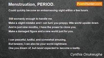 Cynthia Onukwugha - Menstruation, PERIOD.