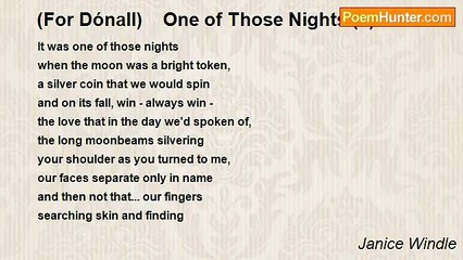 Janice Windle - (For Dónall)    One of Those Nights (2)