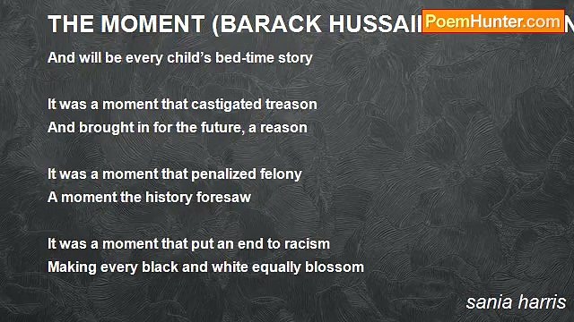 sania harris - THE MOMENT (BARACK HUSSAIN OBAMA’S INAUGURATION)