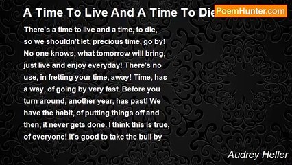 Audrey Heller - A Time To Live And A Time To Die