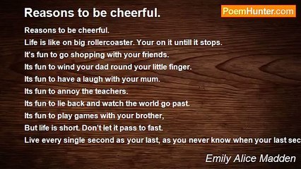 Emily Alice Madden - Reasons to be cheerful.