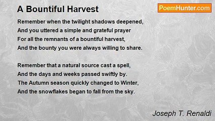 Joseph T. Renaldi - A Bountiful Harvest
