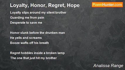 Analissa Range - Loyalty, Honor, Regret, Hope