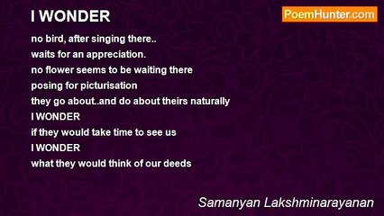 Samanyan Lakshminarayanan - I WONDER