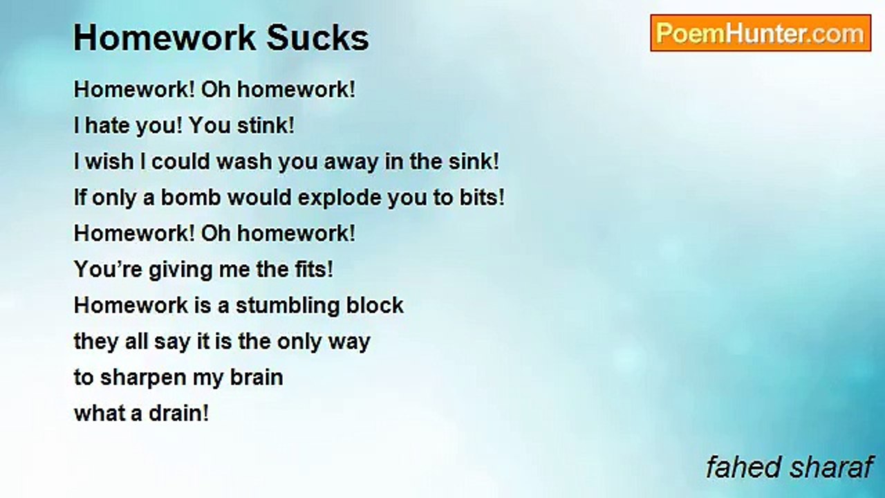 fahed sharaf - Homework Sucks
