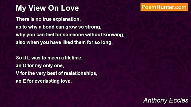 Anthony Eccles - My View On Love