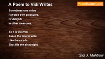 Sidi J. Mahtrow - A Poem to Vidi Writes