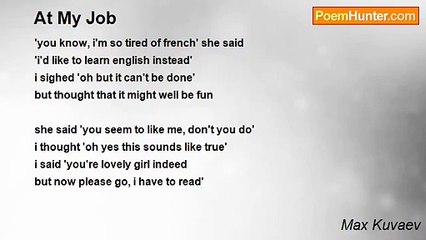 Max Kuvaev - At My Job