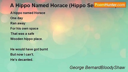 George BernardBloodyShaw - A Hippo Named Horace (Hippo Series No 4)