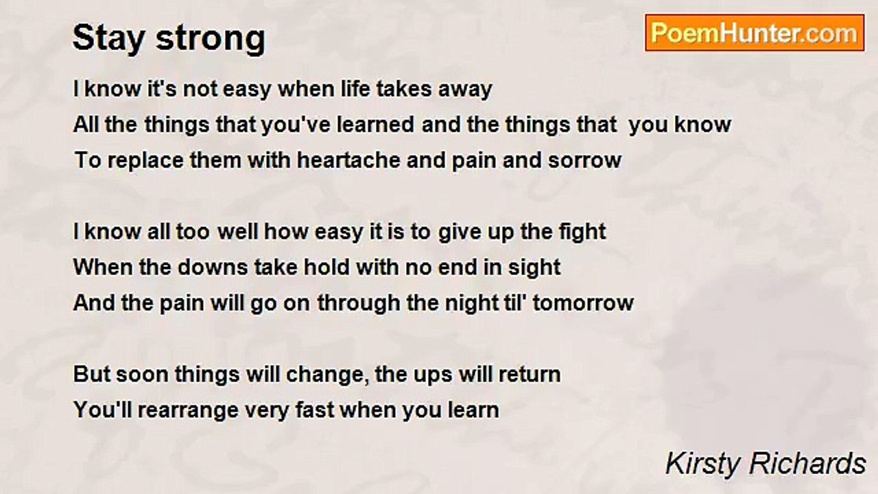 Kirsty Richards - Stay strong
