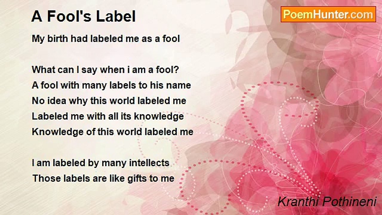 Kranthi Pothineni - A Fool's Label