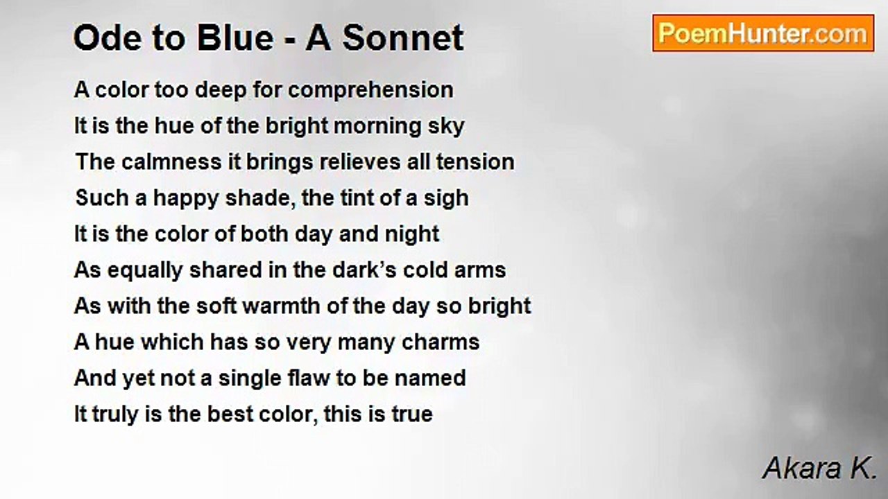Akara K. - Ode to Blue - A Sonnet
