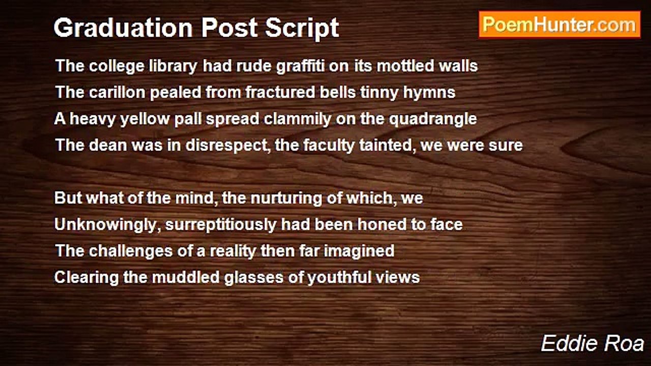 Eddie Roa - Graduation Post Script