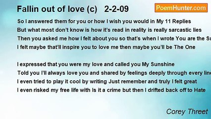 Corey Threet - Fallin out of love (c)   2-2-09