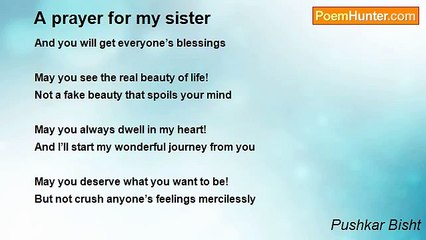 Pushkar Bisht - A prayer for my sister