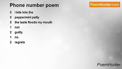 PoemHunter - Phone number poem