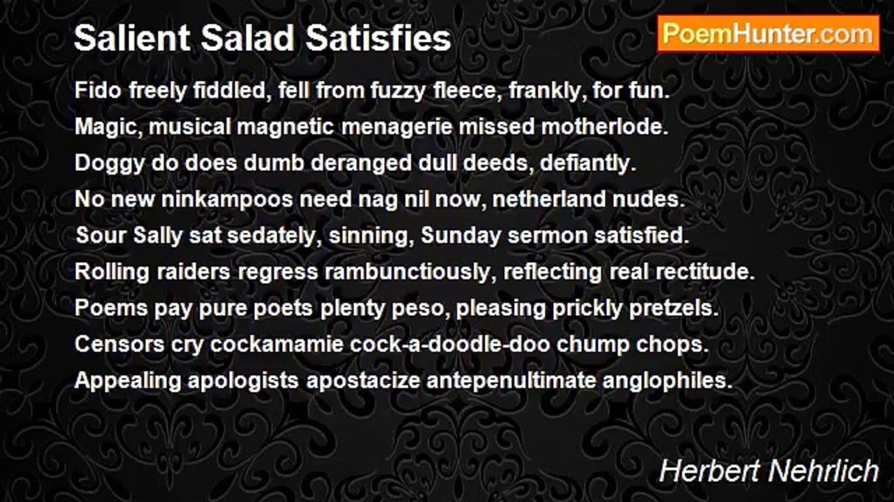 Herbert Nehrlich - Salient Salad Satisfies