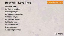 Tia Maria - How Will I Love Thee