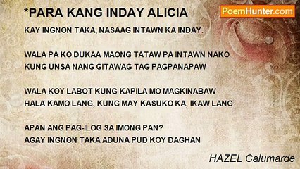 HAZEL Calumarde - *PARA KANG INDAY ALICIA