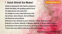 Manjeshwari P MYSORE - !  Saint Shirdi Sai Baba!