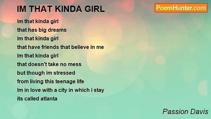 Passion Davis - IM THAT KINDA GIRL