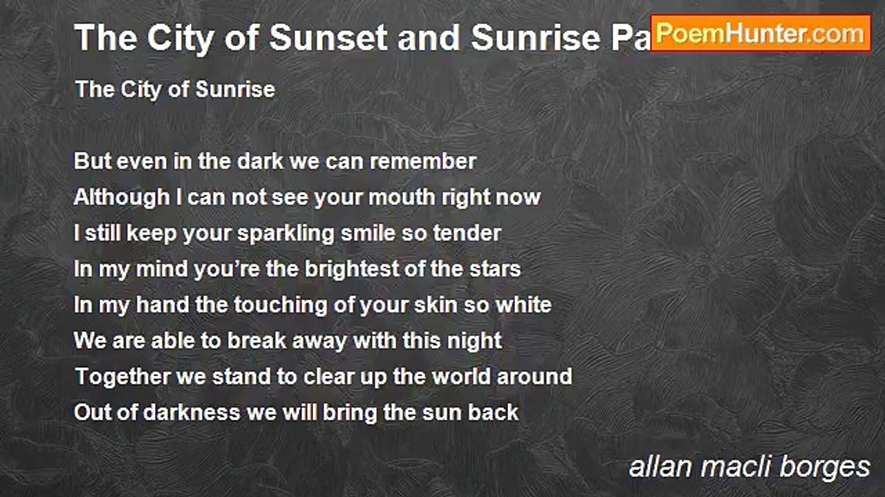 allan macli borges - The City of Sunset and Sunrise Part II