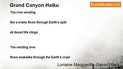 Lorraine Margueritte Gasrel Black - Grand Canyon Haiku