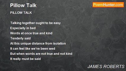 JAMES ROBERTS - Pillow Talk