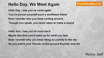 Ronny Self - Hello Day, We Meet Again