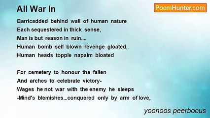 yoonoos peerbocus - All War In