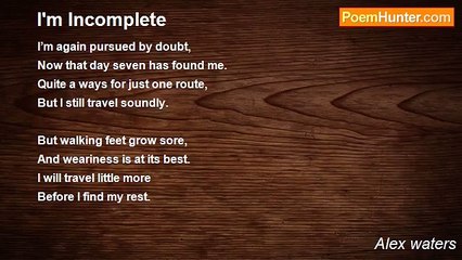 Alex waters - I'm Incomplete