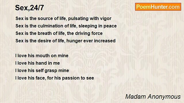 Madam Anonymous - Sex,24/7