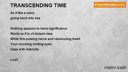 malini kadir - TRANSCENDING TIME